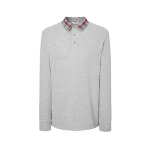 닥스 골프 남성 24FW 스테디셀러체크 카라 스트레치 긴팔 폴로 티셔츠 (GRAY) WGTS4D713G2