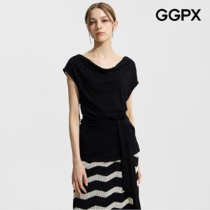 [GGPX] 드레이프넥 허리끈 티셔츠 (GP6TS031F)
