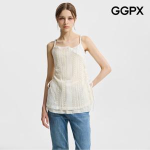 [GGPX] 사이드 스트링 리본 크로셰 뷔스티에 블라우스 (GP6SH050F)