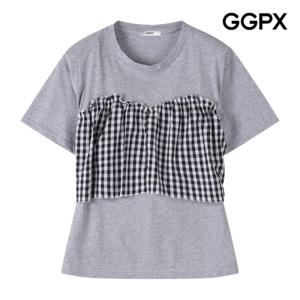 [GGPX] 깅엄 체크 포인트 반팔 티셔츠 (GP7TS003F)