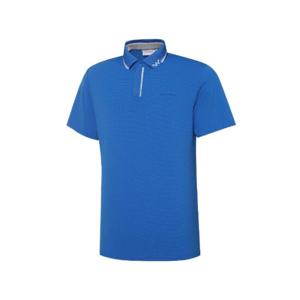 와이드앵글골프반팔티 KQJ WMM23220B8 남성 CO 와플 텍스처 폴로 티셔츠 M (Blue)