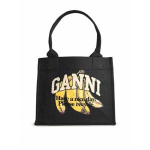 [GANNI] 라프리마 여성 크로스 바디 가방 라지 바나나 프린트 백 인 블랙 코튼 A6897099 /8