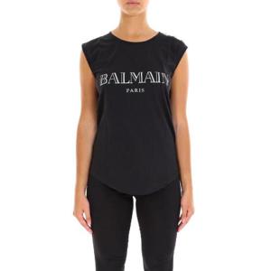 Balmain 로고 프린트 티셔츠 PF01005I015 C0100 TP944731807