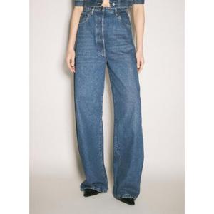 25 SS 프라다 여성 로고 플라크 벌룬 진 pra0259021blu