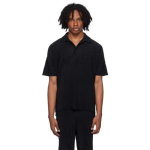 25 SS Homme Plisse Issey Miyake 남성 블랙 먼슬리 컬러 메이 폴로 셔츠 242729M212000