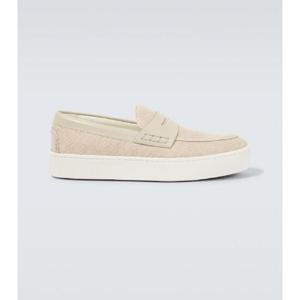 크리스찬루부탱 Paqueboat 캔버스 레더 로퍼 P00830475