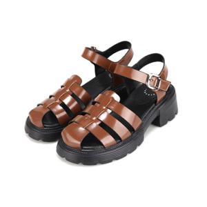 바바라 소가죽 피셔맨 청키 여성플랫폼샌들 6cm_BBH467BR