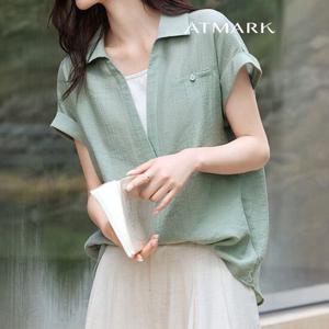 ATMARK (77까지)롤업카라브이자레이어링셔츠_AA53SH030G