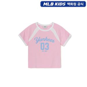 [MLB KIDS] 바시티 여아 크롭 티셔츠 - PKM(핑크) (7FTSV0553)
