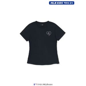 [MLB키즈US] (7FTSH0453-50BKS) 여아 하트 스포티브 라인 크롭 티셔츠 아동티셔츠 키즈티셔츠