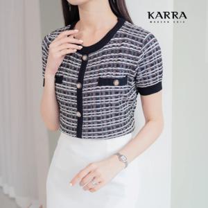 [카라]KARRA 트위드버튼라운드니트_KB3SKN060A