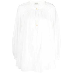 25 SS 포르테포르테 벌룬 소매 실크 혼방 블라우스 10390MYSHIRT TP432304337
