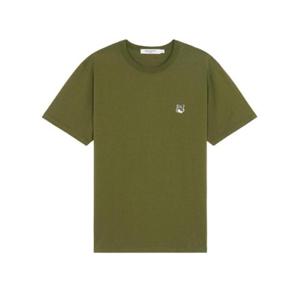 메종 키츠네 그레이 폭스 헤드 패치 클래식 티셔츠 다크 카키 IM00113KJ0008-P396