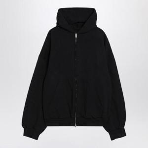 BALENCIAGA Washed black Flipped Uni Regular Fit zip hoodie 803264TSVU7/R_BALEN-1750