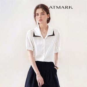 ATMARK 카라배색디테일퍼프셔츠_AA53SH022G