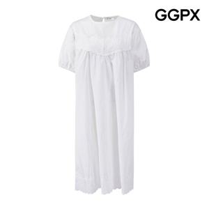 GGPX  플라워 펀칭 레이스 반팔 원피스 (GP6OP039F)