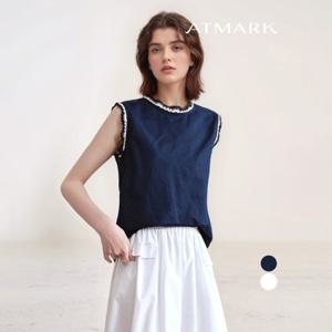 ATMARK 레이스테이핑민소매블라우스_AA53BL041G