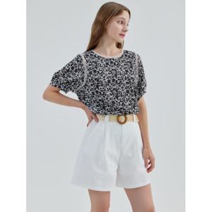 쉬폰 크레이프 레이스 플라워 블라우스 KOBLP616 (1colors)