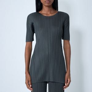 25 SS 플리츠플리세 이세이미야케 크루넥 숏슬리브 롱 티셔츠 PP56JT162 06 CHARCOAL GRA
