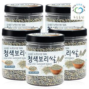 푸른들판 국산 청보리쌀 400gx5통 청맥 녹색보리쌀 강호청