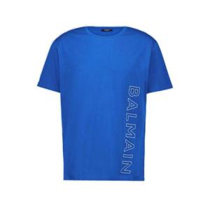 Balmain 로고 엠보싱 크루넥 티셔츠 H1EG010BC22 SHX TP944619834