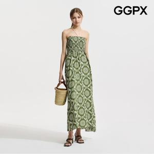 [GGPX] 에스닉 홀터 스모크 휴양지룩 원피스 (GP7OP019F)