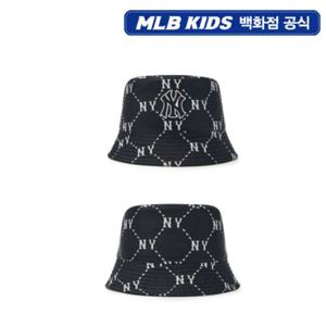 [MLB키즈PG] 다이아 모노그램 자카드 리버시블 버킷햇 (7AHTMD15N-50BKS)