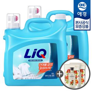 [애경][비밀] 리큐 프레쉬 액체세제 6L x2개 +섬유유연제200ml 2개증정