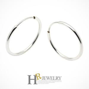 [호림쥬얼리]실버92.5/Silver/은귀걸이/세련(HR)실버 링 파이프 귀걸이(2cm)