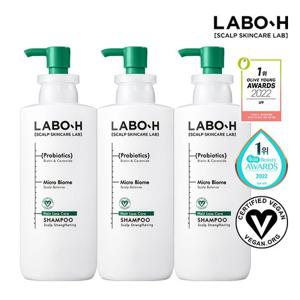 라보에이치 탈모증상완화 샴푸 400ML 3입(민감더마/두피쿨링/두피강화)