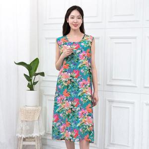 [모슬린]엄마옷 큰꽃 나시 인견원피스홈웨어 HO106081 마담/미시옷/중년여성의류/빅사이즈/50대/60대여성..