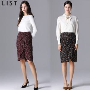 [리스트(LIST)] 언발란스 프론트 에스닉프린트 스커트 (택가격 138000원)