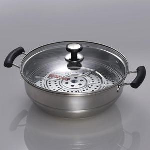 키친아트 3중바닥 스텐 냄비 (찜판포함) 찜기 찜냄비 찜통 전골냄비 32cm