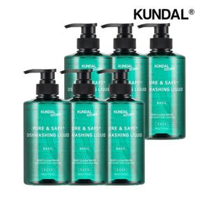 쿤달 퓨어 앤 세이프 딥 클린 주방세제 바질 500g x6개