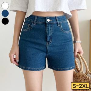 가비진 여성용 쫀쫀 스판 데님  4부  하이웨스트 반바지 팬츠 빅사이즈까지
