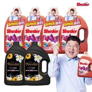 [아토세이프](실속구성) 쉬슬러 퍼펙트 로즈마리 3.05리터 4개 + 밀크코튼 파우더향 3.06L 2개
