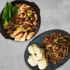 [중화요리세트]고추잡채와꽃빵 밀키트 2인분 + 해물누룽지탕 밀키트 2인분 (총4인분)