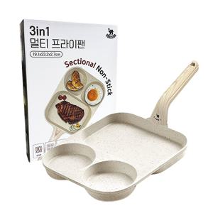 카멜 3구 멀티 코팅 프라이팬 (인덕션 사용 가능), 232mm