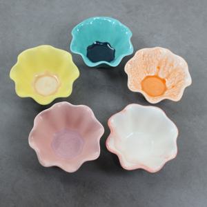 팥빙수그릇 도자기 아이스크림/요거트/디저트 꽃볼(5color)