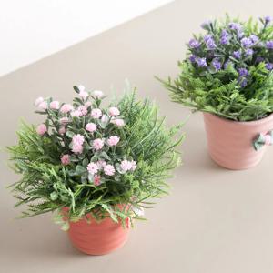 안개꽃 조화 화분 베이비플라워 A세트 14cm 3colors 인테리어 장식