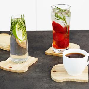 원목 홈파티 브레드 컵받침 티코스터 4P세트