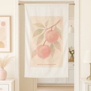 썸머피치(Summer Peach) 가리개커튼 바란스 / 국내 자체제작 도어커튼(3size)