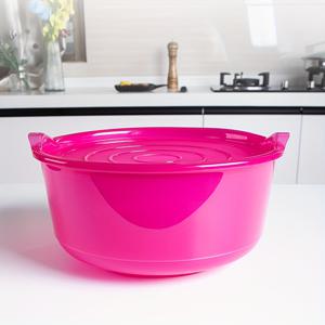 TEMU 4400ml 밀폐 믹싱 볼 뚜껑 포함 - 튼튼한 플라스틱, 야외 사용 안전, 베이킹 및 준비용 라운드 - 필수 주방 가제트
