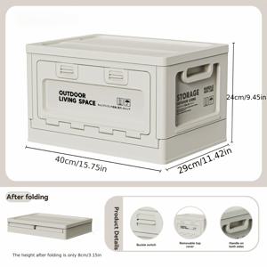 TEMU 1pc 현대형 플라스틱 접이식 보관 상자 - 침실, 옷, 장난감, 이불을 위한 다목적 직사각형 정리함 - 방수 없음, 튼튼한 재질, 침대 밑 보관|접이식침대|폴딩박스|간이침대