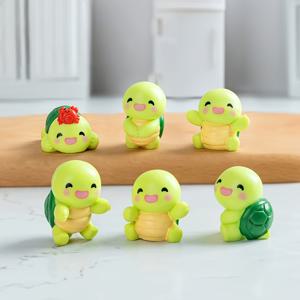 TEMU 6개 미니 귀여운 거북이 레진 조각상 - 해양 테마 정원 및 수족관 장식, 실내/외용 사랑스러운 만화 스타일의 거북이, 요정 정원, 분재 및 수족관 풍경에 완벽함