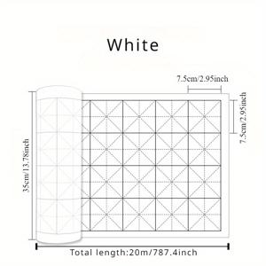 TEMU 20미터 두께의 그리드 라인이 있는 캘리그라피 연습용 쌀 종이 - 반생 베이지 & 화이트 종이, 붓글씨 쓰기, 예술적 창작, 기하학적 디자인용, 중국 쌀 종이|캘리그라피