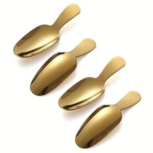 TEMU 4 Pcs 디저트 스푼 스테인레스 스틸 소금 스푼 짧은 핸들 커피 스푼 작은 항아리, 설탕, 꿀, 향신료, , 밀크 파우더 (황금/은빛) 용 미니 차 스푼