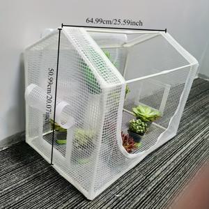 TEMU 화이트 휴대용 온실 커버 - 단열 및 습기 방지 기능, 내구성 있는 PVC 소재, 창문, 발코니 및 작은 공간 정원에 쉽게 설치 가능, 식물용 미니 온실