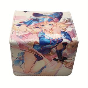 TEMU YGO 블랙 매직 걸 애니메이션 카드 박스 - 자석 PU 합성 가죽 보관함, 생생한 캐릭터 아트워크, 안전한 수집 카드 정리함, 트레이딩 카드, 카드 홀더, 재미있는 디자인, 내구성 있는 구조