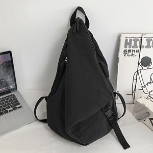 TEMU 캐노버블 더블 숄더백 여성의 날 한국 니시 솔리드 컬러 언브랜드 백팩 대용량 남성 하라주쿠 스타일